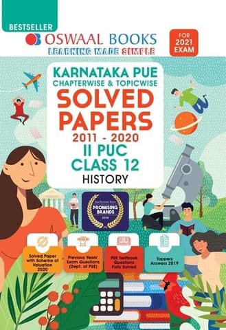 Oswaal Karnataka PUE Solved Papers II PUC History Book Chapterwise & Topicwise (For 2021 Exam)