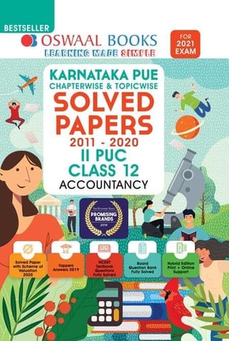 Oswaal Karnataka PUE Solved Papers II PUC AccountancyBook Chapterwise & Topicwise (For 2021 Exam)