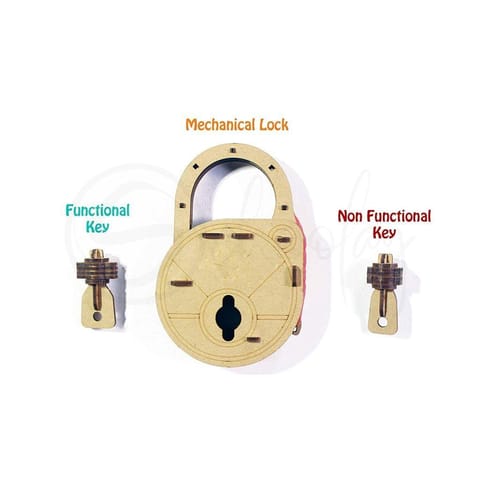 Do IT Yourself Wood Made Mechanical Lock (Mind Sharpening Activity) (6 Yrs & Above)