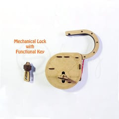 Do IT Yourself Wood Made Mechanical Lock (Mind Sharpening Activity) (6 Yrs & Above)