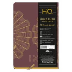 Navneet HQ | Gold Rush Attractive Design Case Bound Notebook Diary | A5 - 14.8 cm x 21 cm | Single Line | 192 Pages
